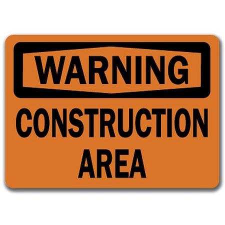 Signmission Safety Sign, 14 in Height, Plastic, 10 in Length, Construction Area WS-Construction Area